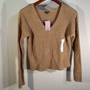 Wild Fable Long Sleeved Ribbed Crop Sweater Brown Size XL - NWT